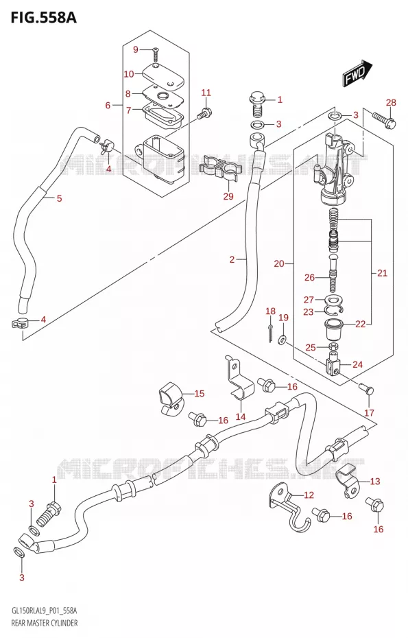 MAITRE CYLINDRE ARRIERE Suzuki MOTO 150 INTRUDER 2019  GL150RLA L9 (P01)