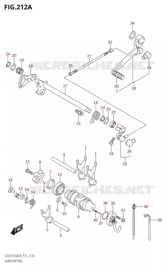 ENSEMBLE SELECTEUR DE VITESSES Suzuki MOTO 125 GSX-R 2019  GSX-R125XA L9 (P21)