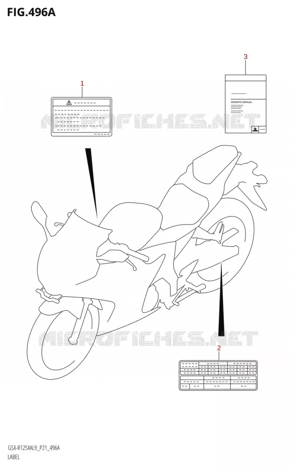 ETIQUETTE Suzuki MOTO 125 GSX-R 2019  GSX-R125XA L9 (P21)