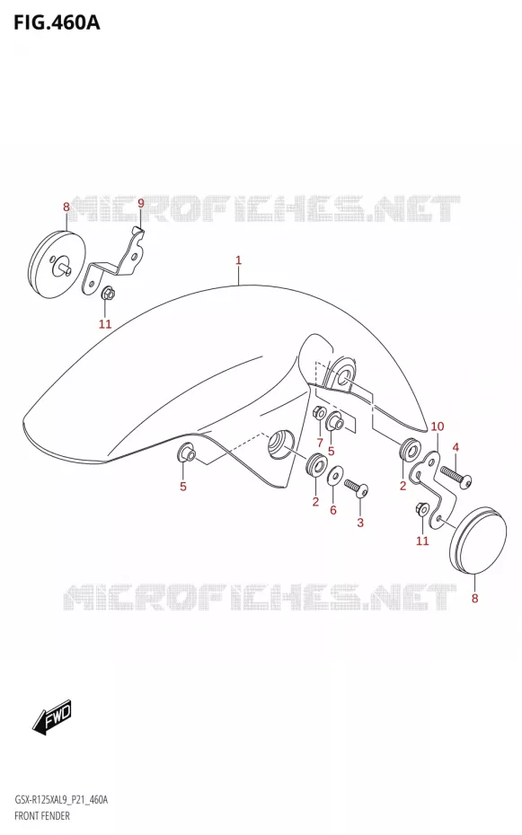 GARDE BOUE AVANT Suzuki MOTO 125 GSX-R 2019  GSX-R125XA L9 (P21)