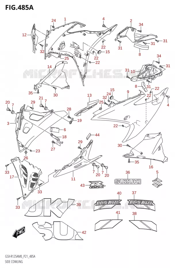 FLANCS DE CARENAGES Suzuki MOTO 125 GSX-R 2020  GSX-R125XA M0 (P21)