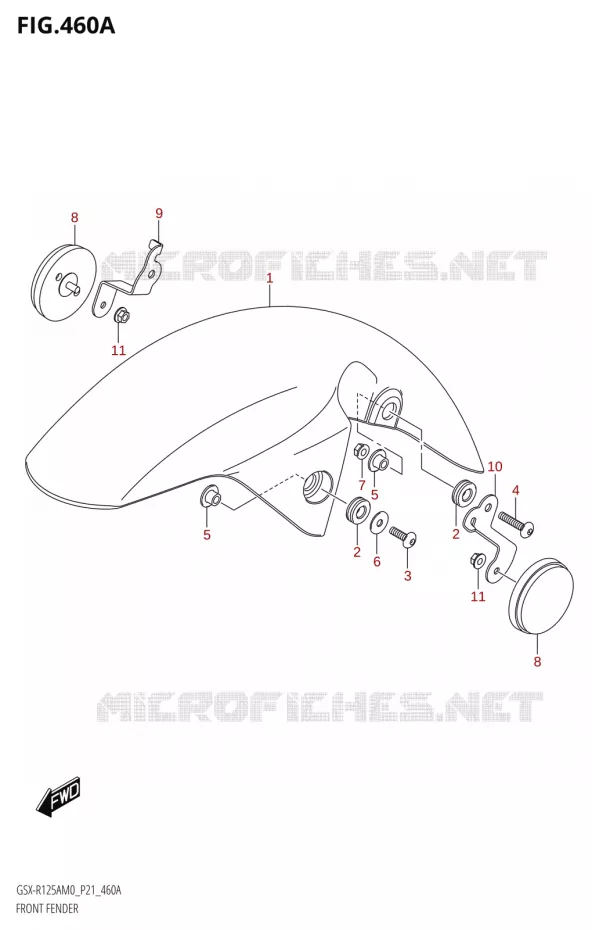 GARDE BOUE AVANT Suzuki MOTO 125 GSX-R 2020  GSX-R125XA M0 (P21)