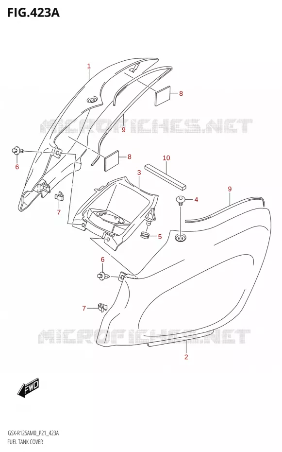RESERVOIR D'ESSENCE - COUVERCLES Suzuki MOTO 125 GSX-R 2020  GSX-R125XA M0 (P21)