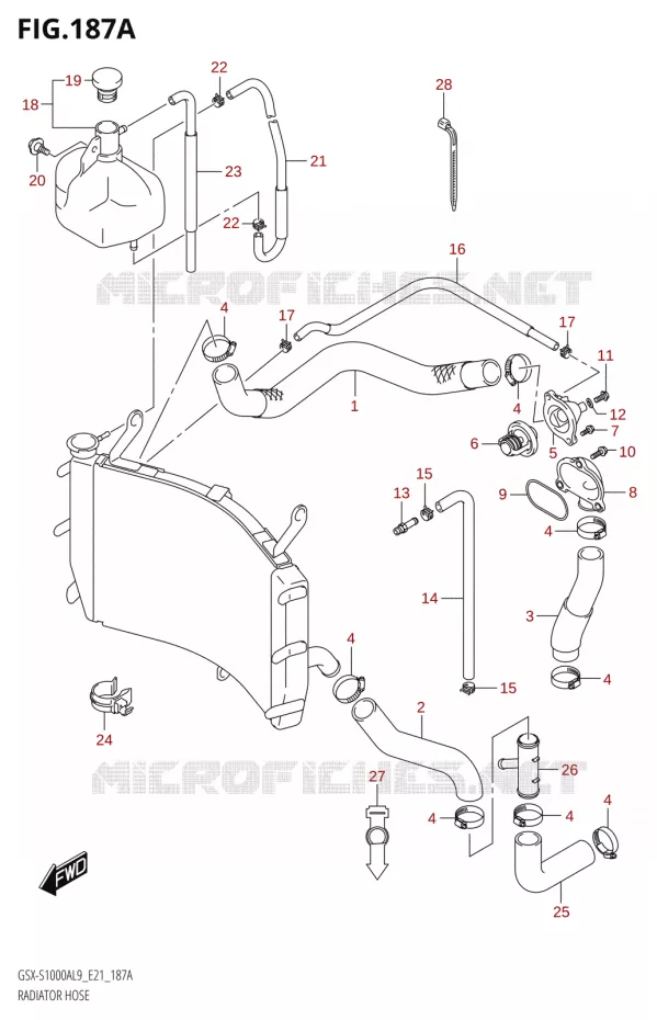 DURITE DE RADIATEUR Suzuki MOTO 1000 GSX-S 2019  GSX-S1000ZAUF L9 (E21)
