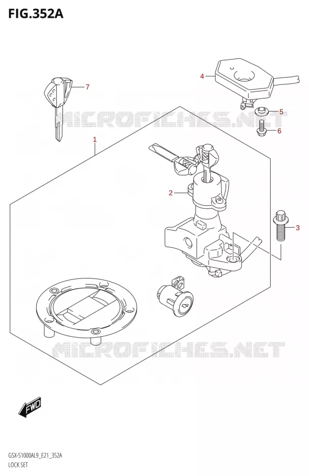 KIT SERRURE Suzuki MOTO 1000 GSX-S 2019  GSX-S1000YA L9 (E21)