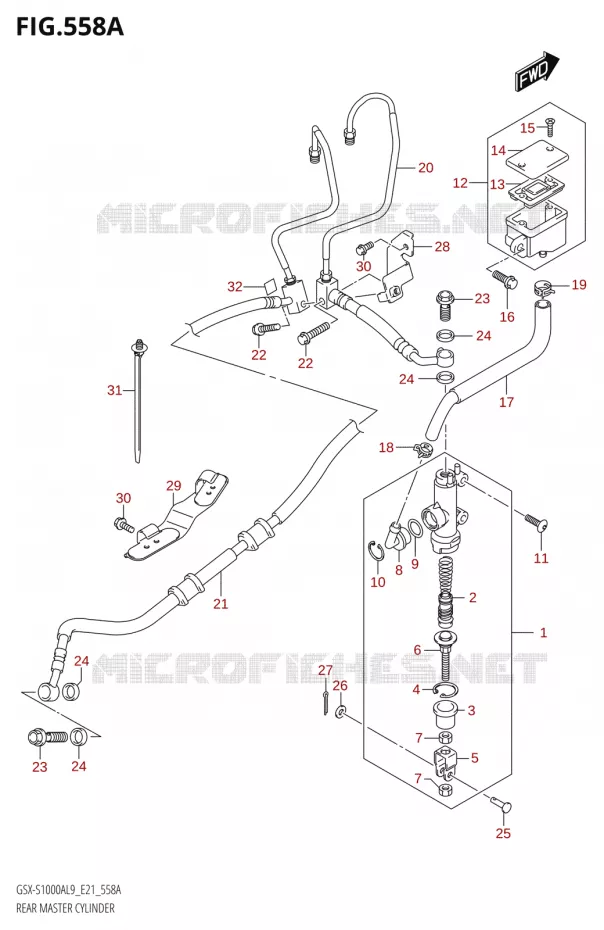 MAITRE CYLINDRE ARRIERE Suzuki MOTO 1000 GSX-S 2019  GSX-S1000ZA L9 (E21)