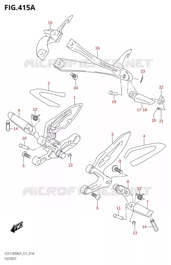 REPOSE PIED Suzuki MOTO 1000 GSX-S 2019  GSX-S1000ZA L9 (E21)