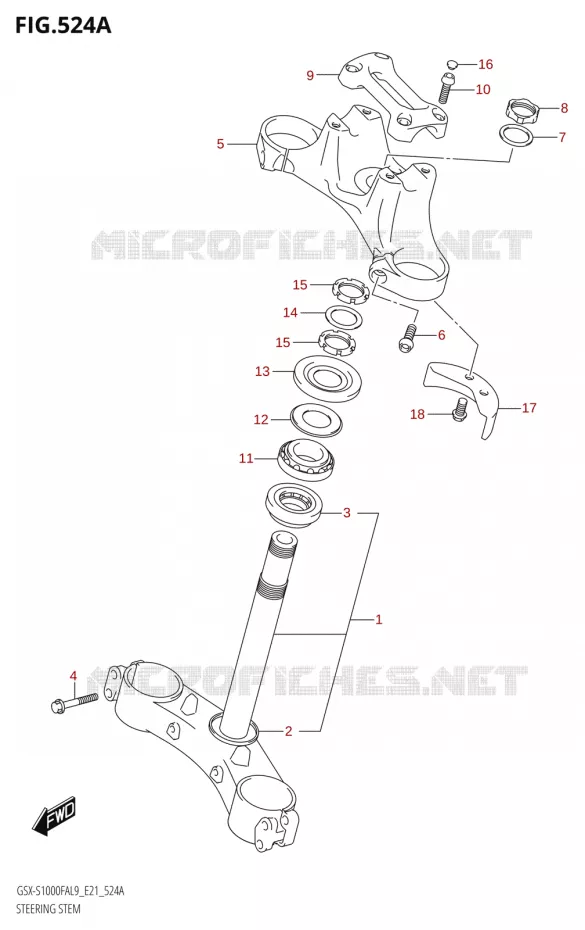 COLONNE DE DIRECTION Suzuki MOTO 1000 GSX-S 2019  GSX-S1000FZAUF L9 (E21)