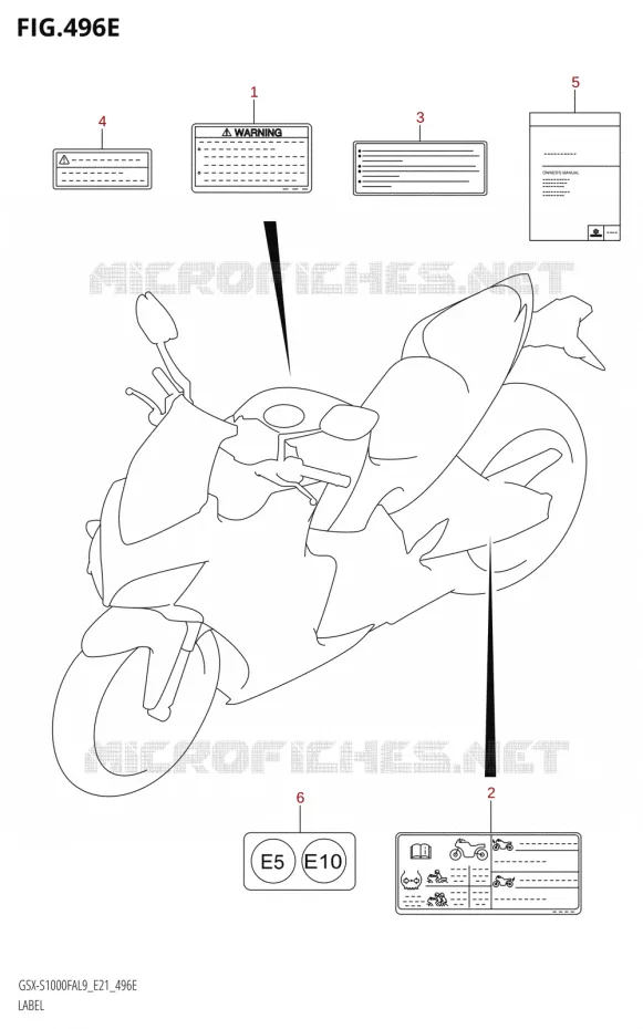 LABEL (GSX-S1000FYAUF:L9:E21) Suzuki MOTO 1000 GSX-S 2019  GSX-S1000FYAUF L9 (E21)