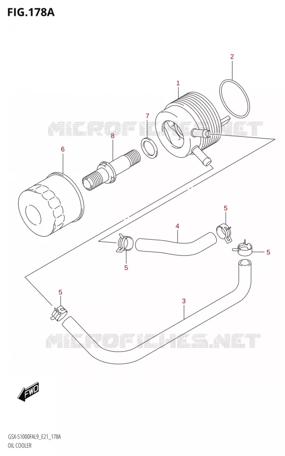 RADIATEUR D'HUILE Suzuki MOTO 1000 GSX-S 2019  GSX-S1000FZAUF L9 (E21)