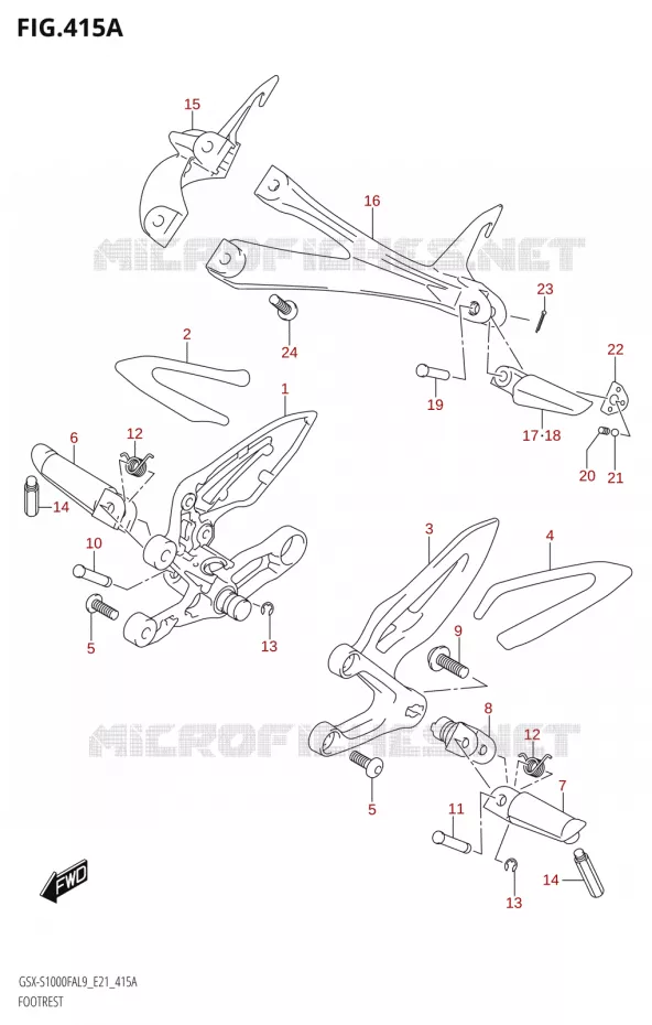 REPOSE PIEDS Suzuki MOTO 1000 GSX-S 2019  GSX-S1000FZA L9 (E21)