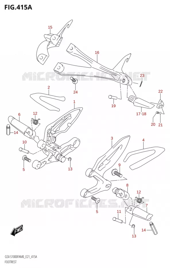 REPOSE PIED Suzuki MOTO 1000 GSX-S 2020  GSX-S1000FA M0 / GSX-S1000FZA M0 (E21)