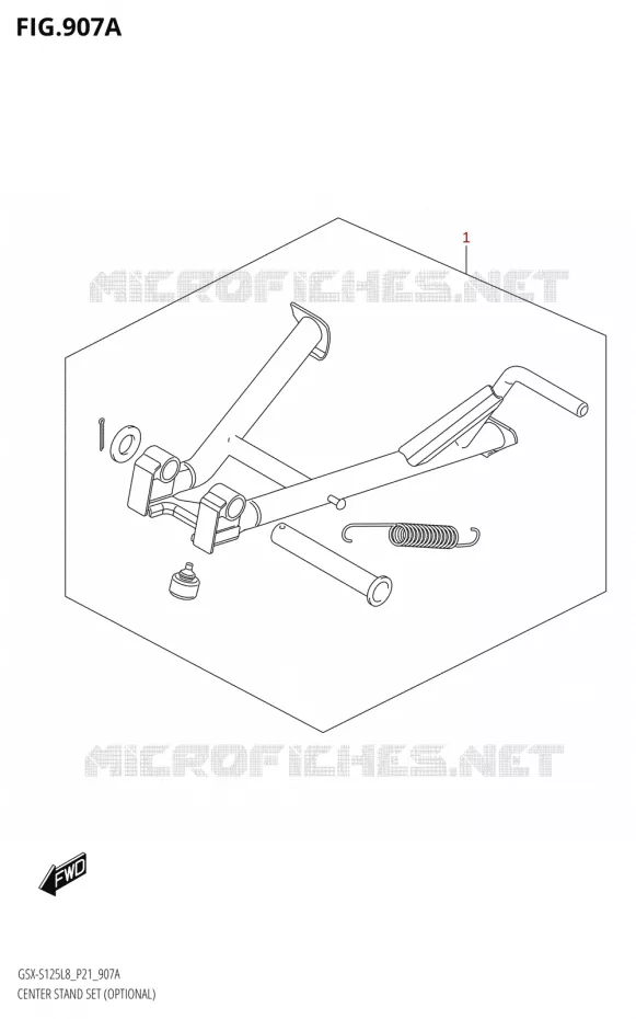 ENSEMBLE BEQUILLE CENTRALE Suzuki MOTO 125 GSX-S 2018  GSX-S125MLX L8 (P21)