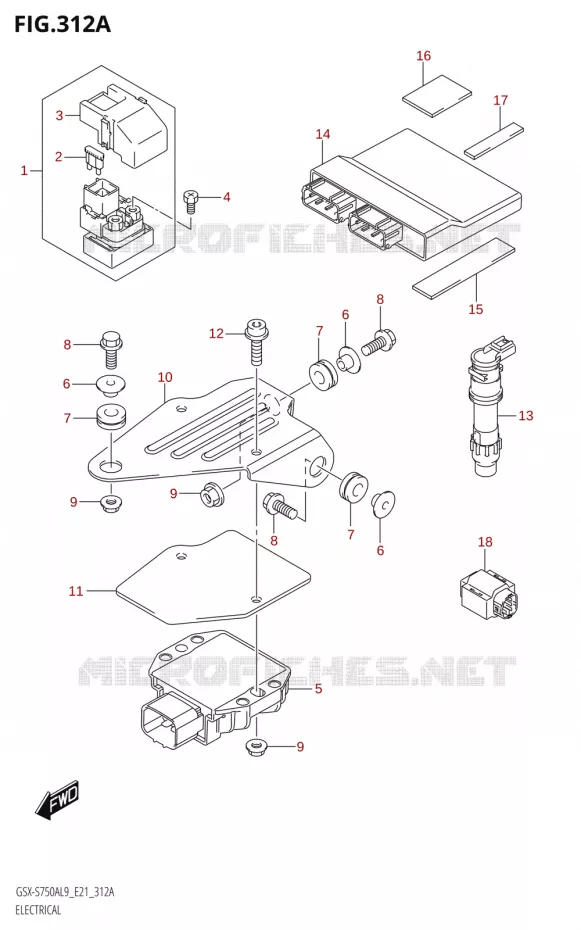PARTIE ELECTRIQUE50A:L9:E21) Suzuki MOTO 750 GSX-S 2019  GSX-S750A L9 (E21)