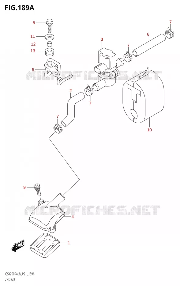 SYSTEME RECYCLAGE GAZ ECHAPPEMENT Suzuki MOTO 250 INAZUMA 2018  GW250RAZ L8 (P21)