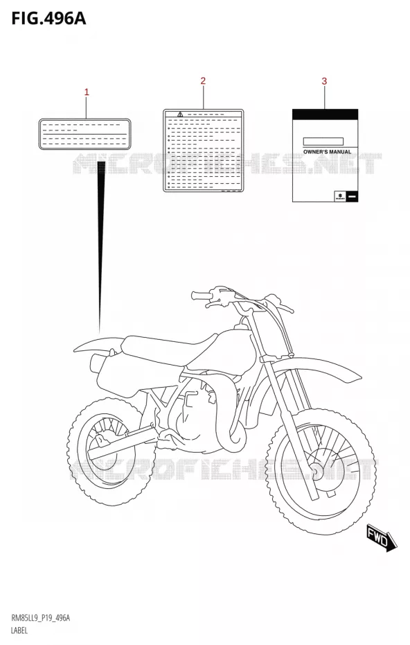 ETIQUETTE Suzuki MOTO 85 RM 2019  RM85L L9 (P19)