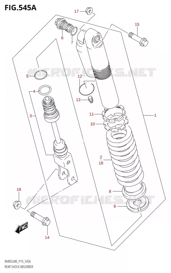 AMORTISSEUR ARRIERE Suzuki MOTO 85 RM 2020  RM85L M0 (P19)