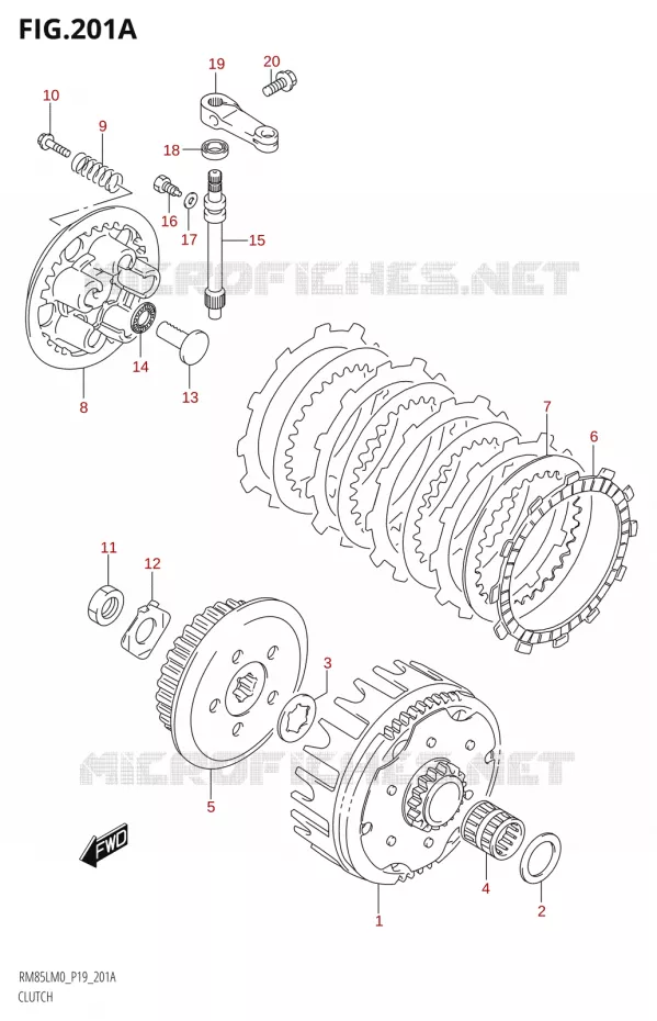 EMBRAYAGE Suzuki MOTO 85 RM 2020  RM85L M0 (P19)