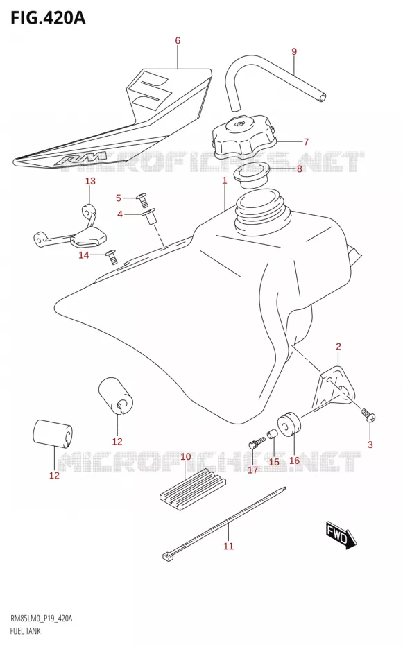 RESERVOIR D'ESSENCE Suzuki MOTO 85 RM 2020  RM85L M0 (P19)