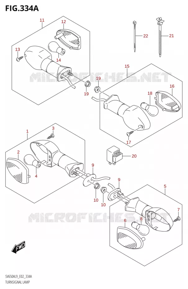 CLIGNOTANTS Suzuki MOTO 650 SV 2019  SV650XA L9 (E02)
