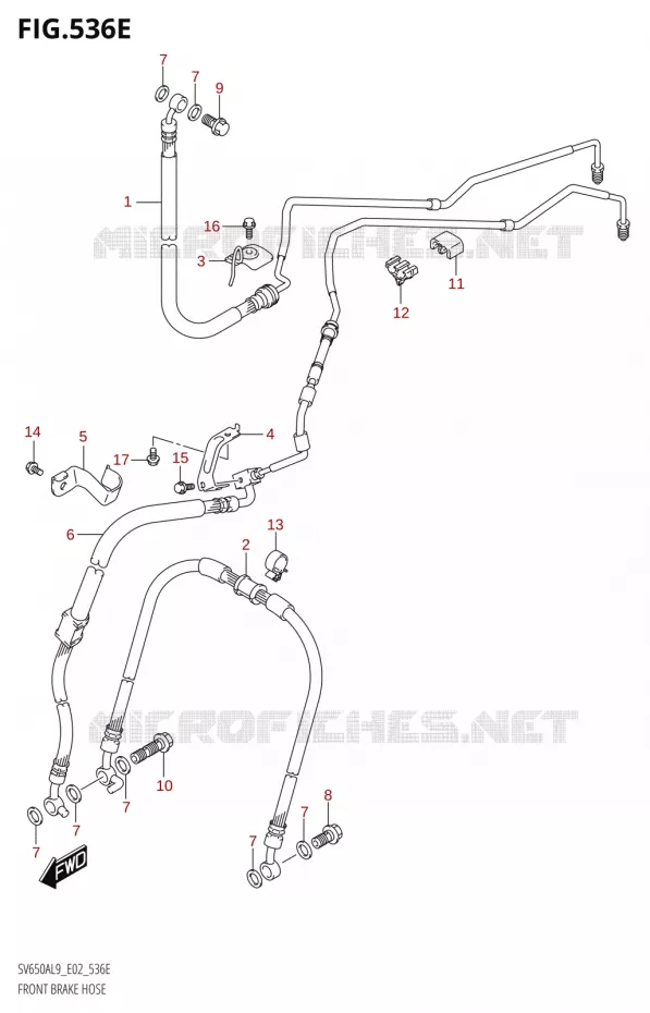 DURITE DE FREIN AVANT650AUL9 E02) Suzuki MOTO 650 SV 2019  SV650XA L9 (E02)