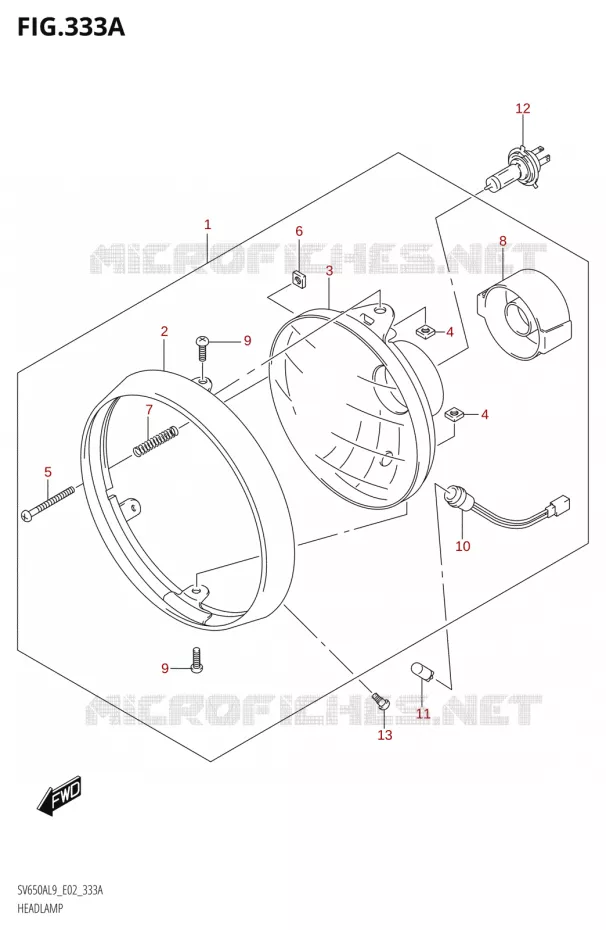 PHARE (SV650AL9 E02) Suzuki MOTO 650 SV 2019  SV650A L9 (E02)