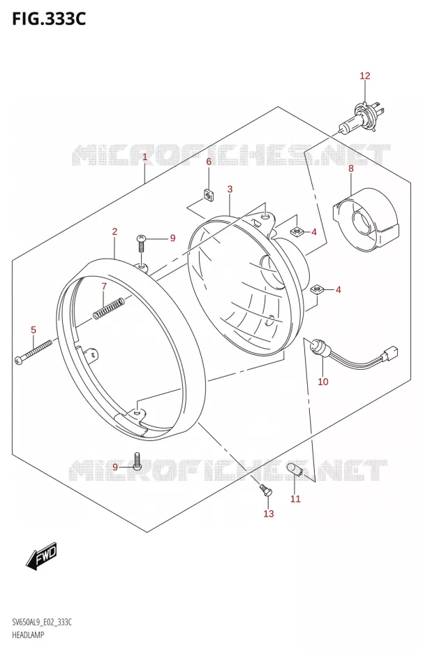 PHARE (SV650XAL9 E02) Suzuki MOTO 650 SV 2019  SV650XA L9 (E02)