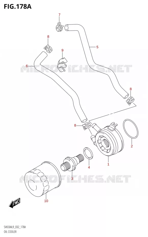 RADIATEUR D'HUILE Suzuki MOTO 650 SV 2019  SV650XA L9 (E02)