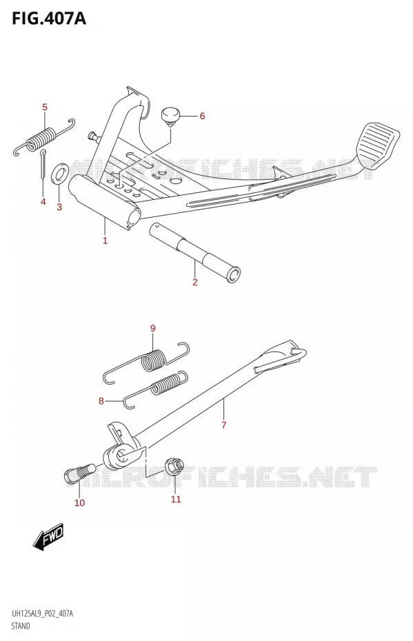 BEQUILLE Suzuki SCOOTER 125 BURGMAN 2019  UH125A L9 (P02)