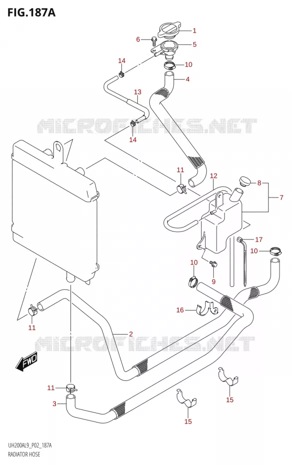 DURITE DE RADIATEUR Suzuki SCOOTER 200 BURGMAN 2019  UH200A L9 (P02)