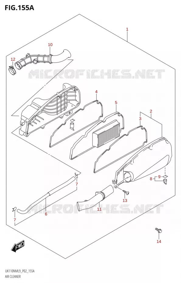 FILTRE A AIR Suzuki SCOOTER 110 ADDRESS 2019  UK110NM L9 (P02)