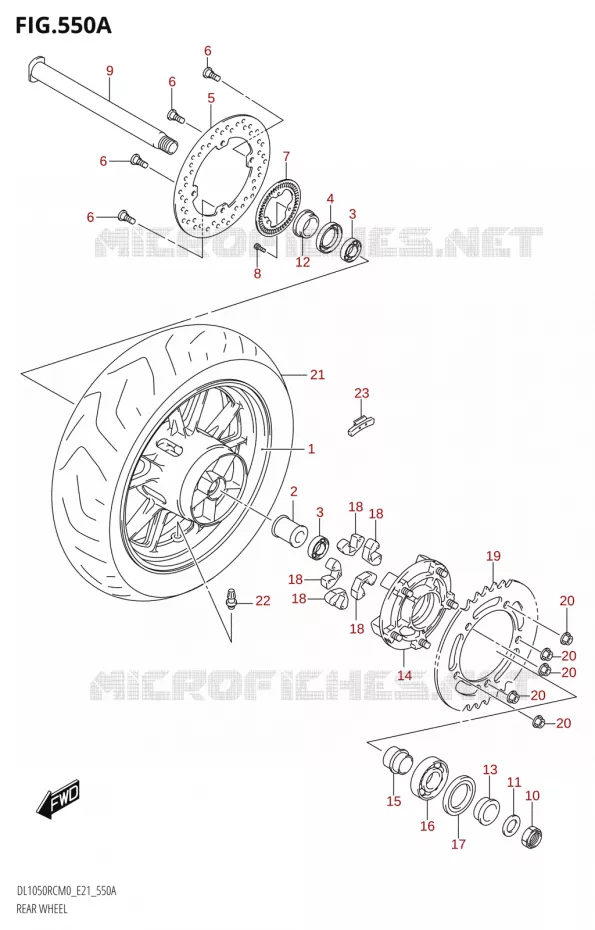ROUE ARRIERE050RQ) Suzuki MOTO 1050 V-STROM 2020  DL1050RQ M0 (E21)