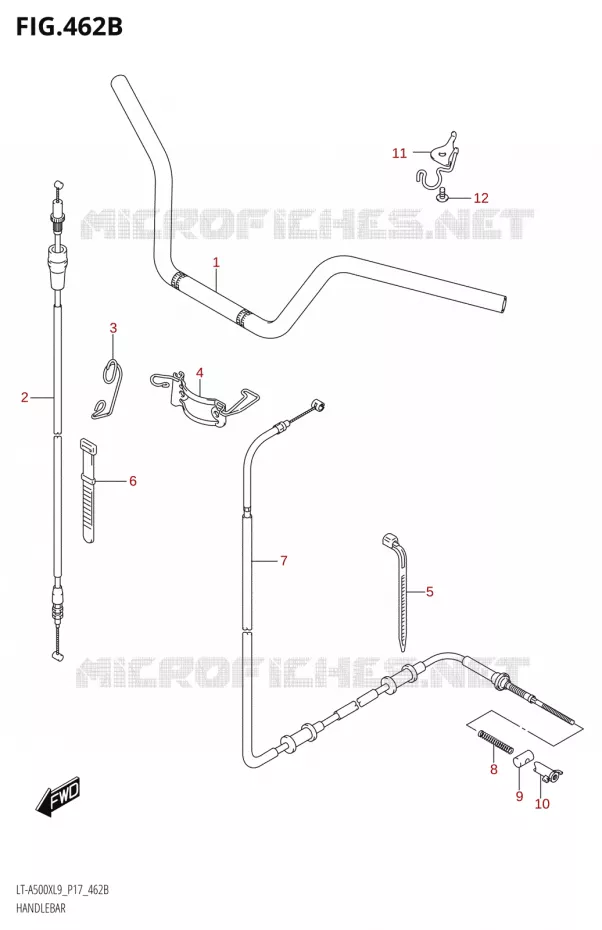 GUIDON (LT-A500XPL9 P17) Suzuki QUAD 500 KINGQUAD 2019  LT-A500X L9 (P17)