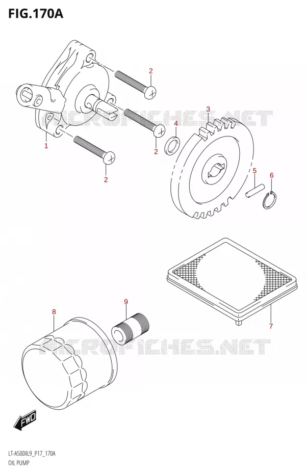 POMPE A HUILE Suzuki QUAD 500 KINGQUAD 2019  LT-A500X L9 (P17)