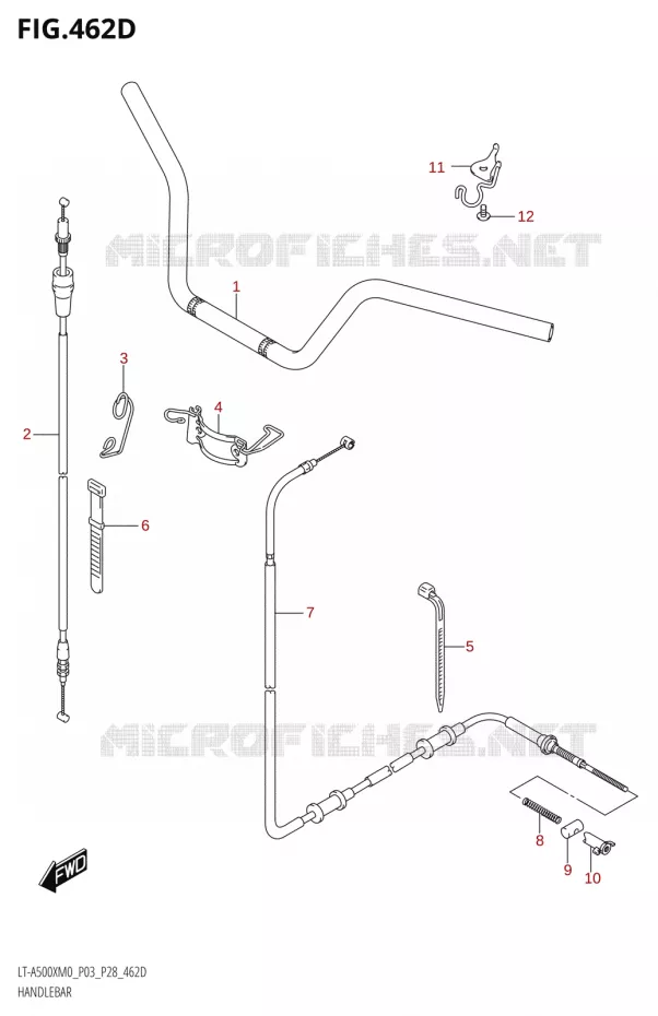 GUIDON (LT-A500XPM0 P03) Suzuki QUAD 500 KINGQUAD 2020  LT-A500X / XP / XPZ M0 (P03,P28,P33)