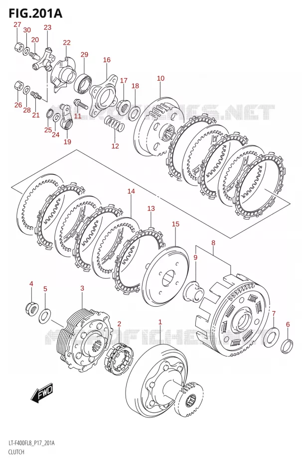 EMBRAYAGE Suzuki QUAD 400 KINGQUAD 2018  LT-F400F L8 (P17)