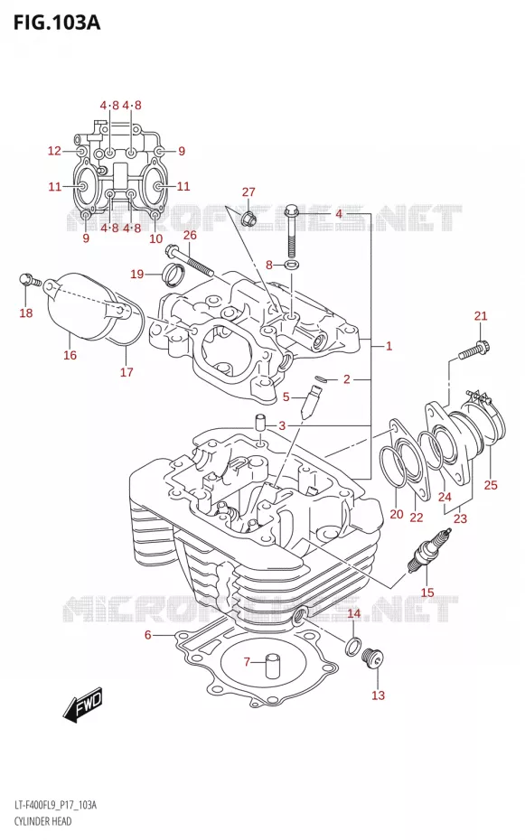 CULASSE Suzuki QUAD 400 KINGQUAD 2019  LT-F400F L9 (P17)