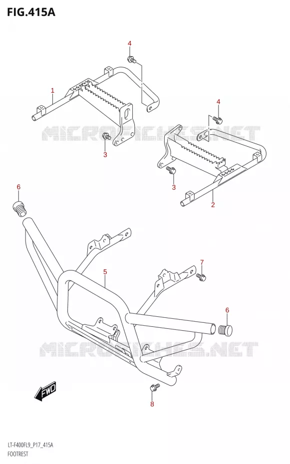 REPOSE PIEDS Suzuki QUAD 400 KINGQUAD 2019  LT-F400F L9 (P17)