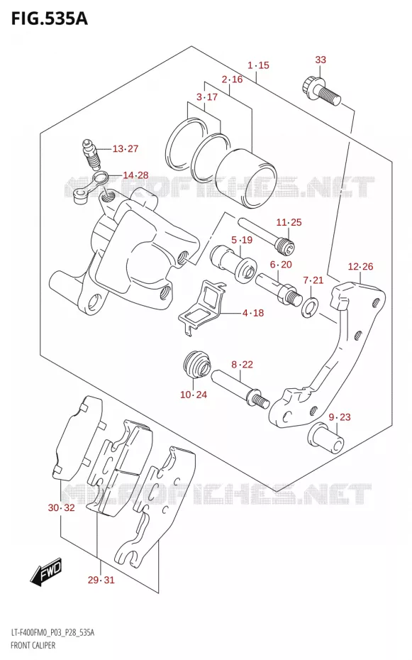 ETRIER DE FREIN AVANT Suzuki QUAD 400 KINGQUAD 2020  LT-F400F M0 (P28)
