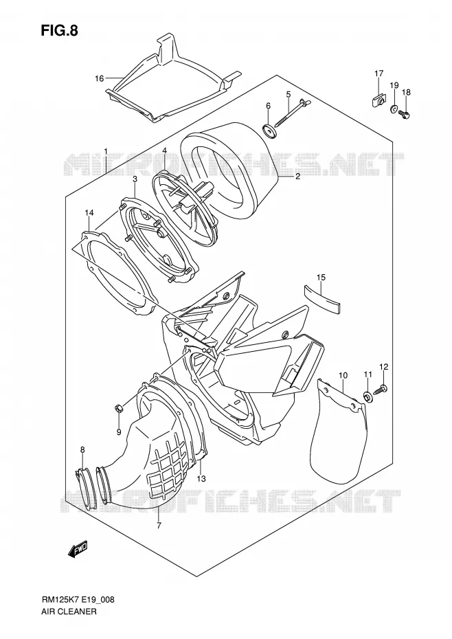 FILTRE A AIR Suzuki MOTO 125 RM 2008  RM125K8(P19)