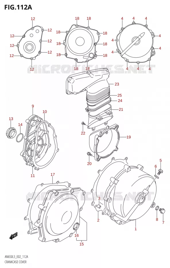 COUVERCLES DE CARTERS Suzuki SCOOTER 650 BURGMAN 2013  AN650 L3 (E02,E19)