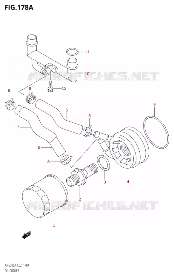 RADIATEUR D'HUILE Suzuki SCOOTER 650 BURGMAN 2013  AN650 L3 (E02,E19)