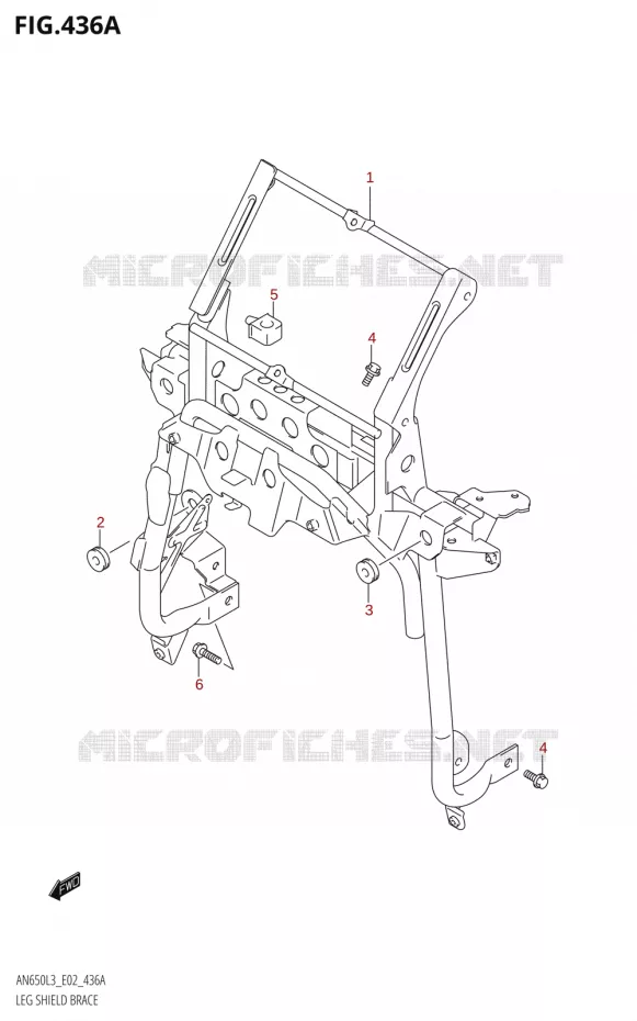 SUPPORT PROTEGE JAMBES Suzuki SCOOTER 650 BURGMAN 2013  AN650Z L3 (E02,E19)