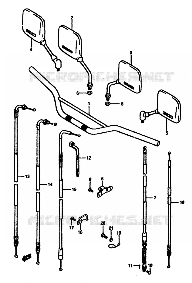GUIDON - CABLES Suzuki MOTO 600 DR 1987  DR600SH(E2)