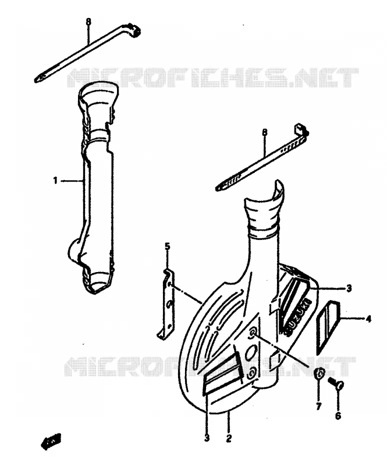 PROTECTIONS DE FOURCHEELE H / J / K) Suzuki MOTO 600 DR 1987  DR600SUH(E2)