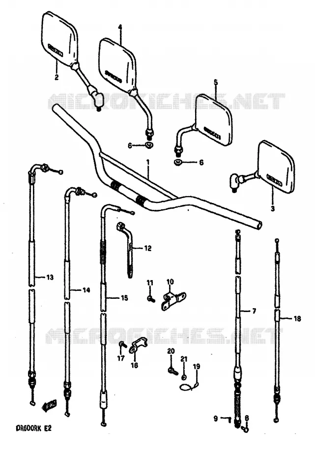 GUIDON - CABLES Suzuki MOTO 600 DR 1989  DR600R K/DR600RU K