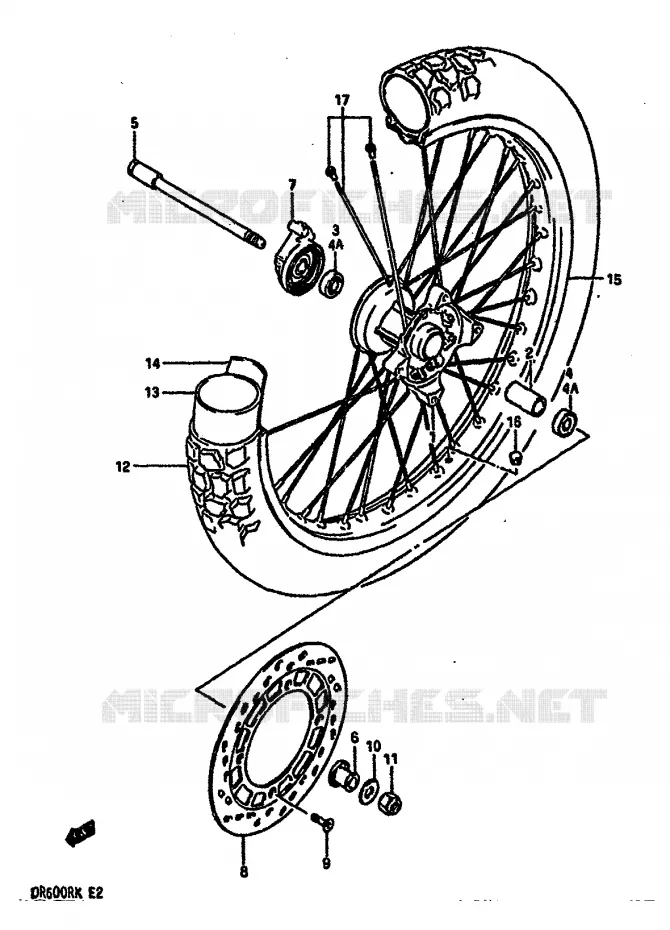 ROUE AVANT Suzuki MOTO 600 DR 1989  DR600RK(E2)