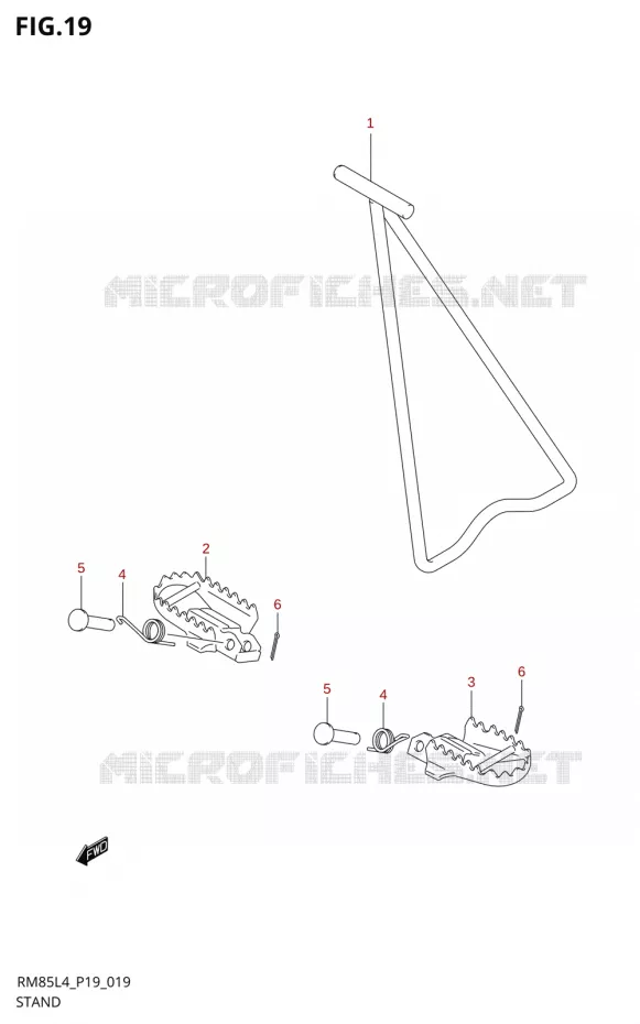 BEQUILLE (RM85L4 P19) Suzuki MOTO 85 RM 2014  RM85L L4 (P19)