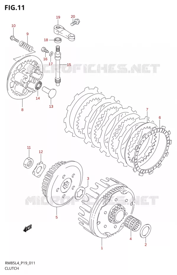 EMBRAYAGE Suzuki MOTO 85 RM 2014  RM85 L4 (P19)