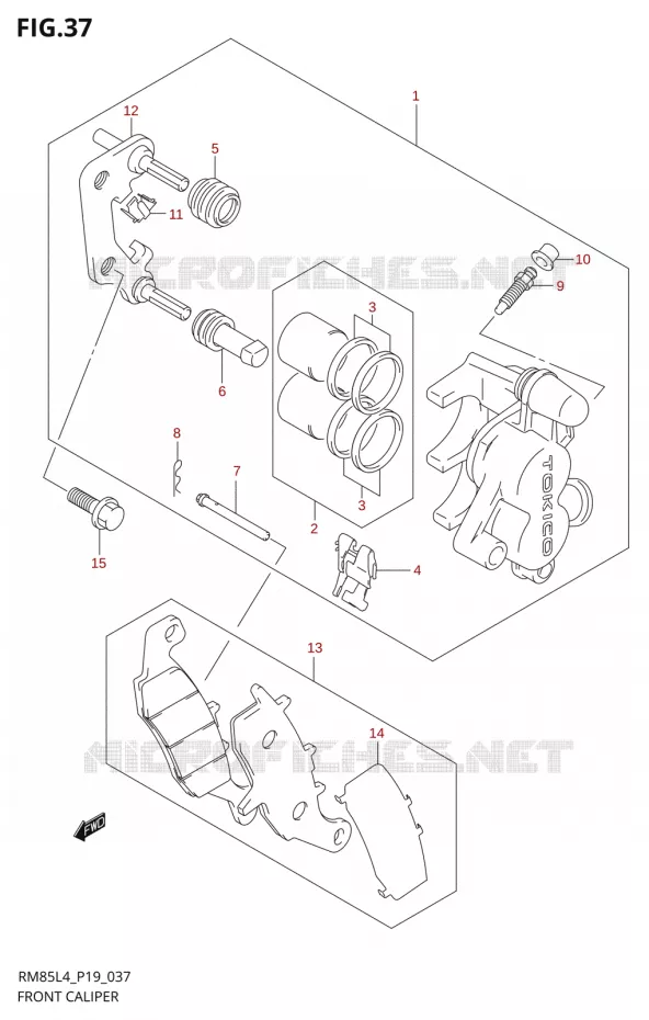 ETRIER DE FREIN AVANT Suzuki MOTO 85 RM 2014  RM85L L4 (P19)